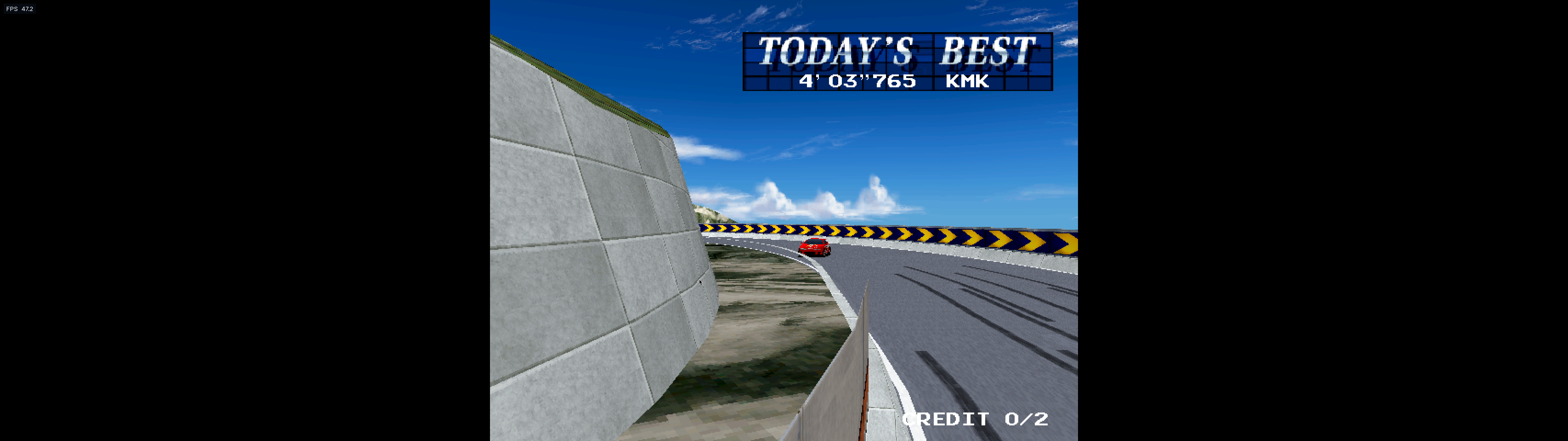 Ridge Racer running fullscreen in WhittyArcade
